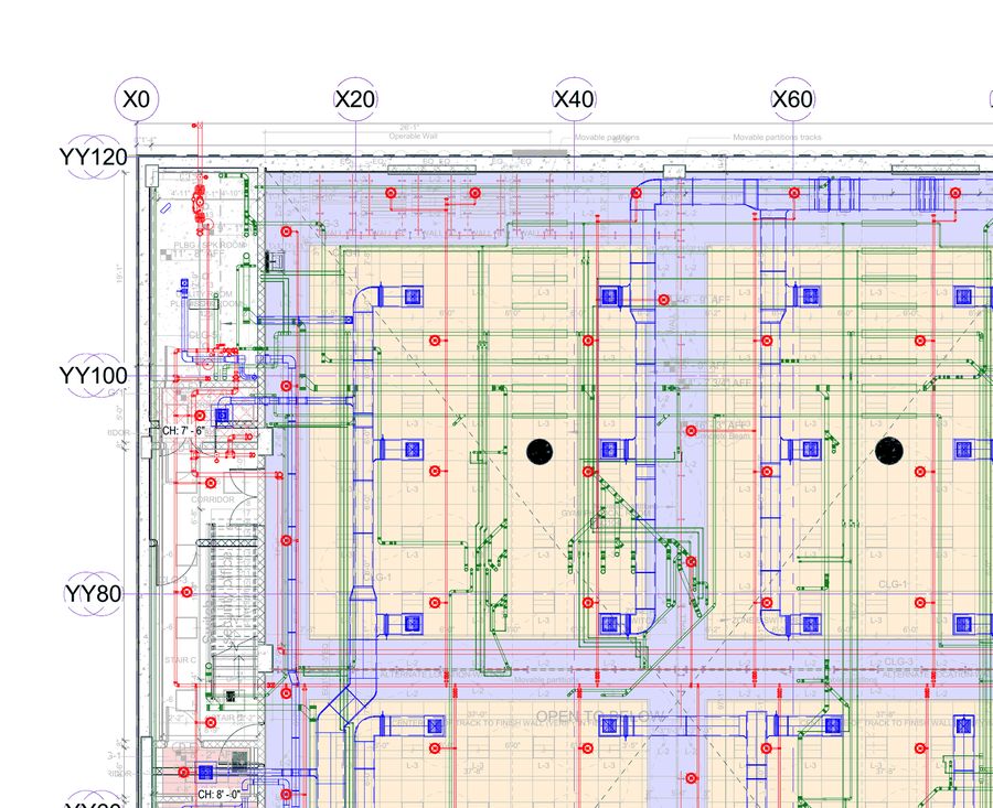 Coordination overlay drawing for the same building