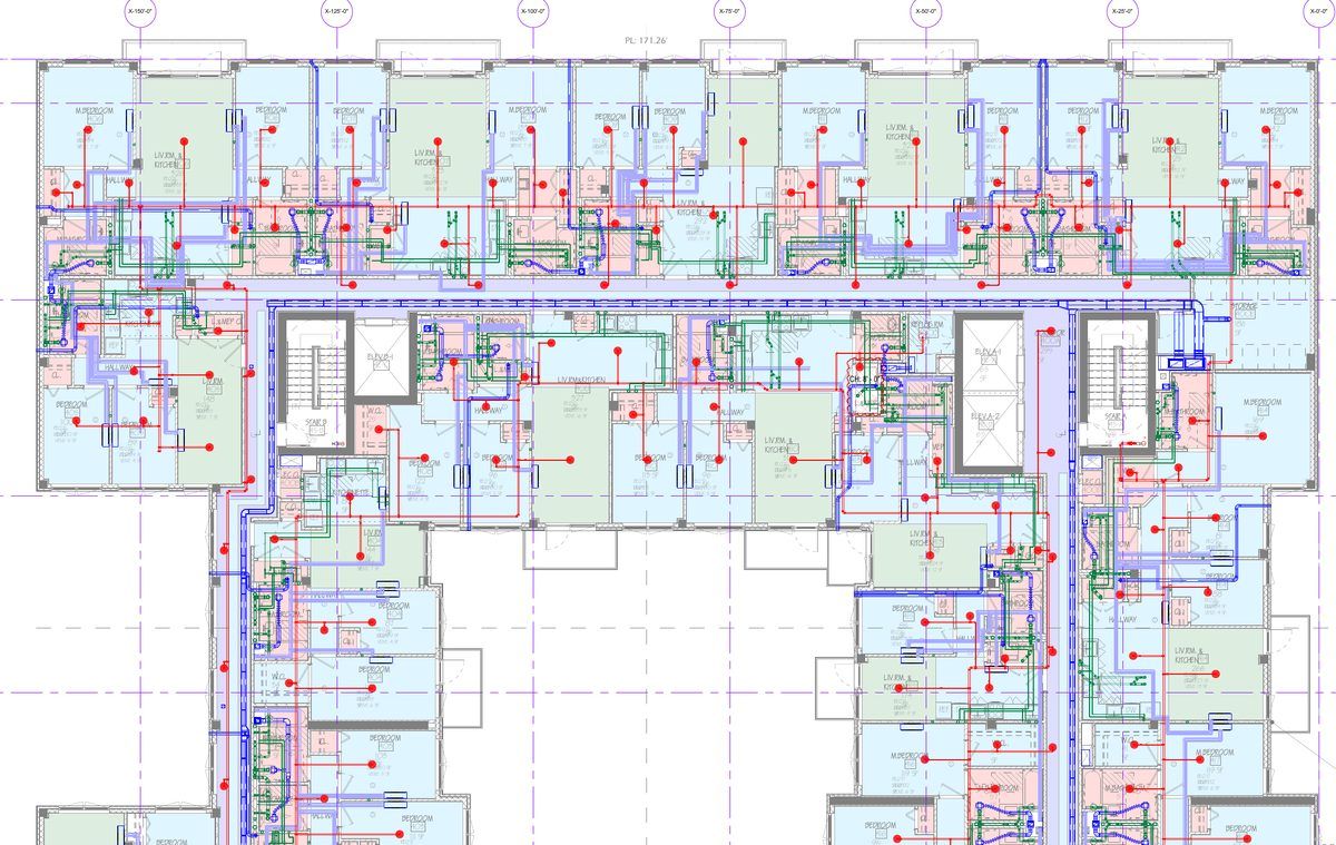 Coordination overlay, typical residential floor
