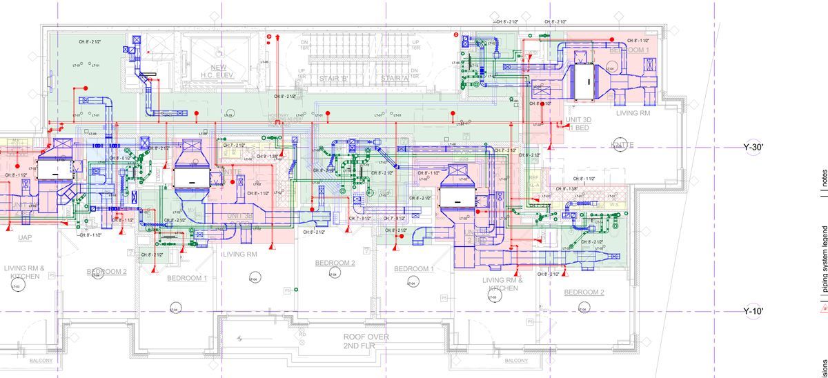 Coordination overlay, typical residential floor